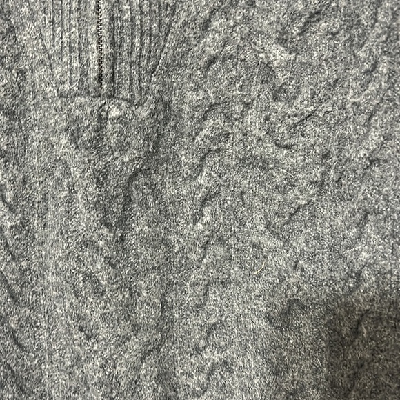 J Crew Charcoal Alpaca Wool Blend Cable Knit Ball Detail Sweater XL - Picture 2 of 5